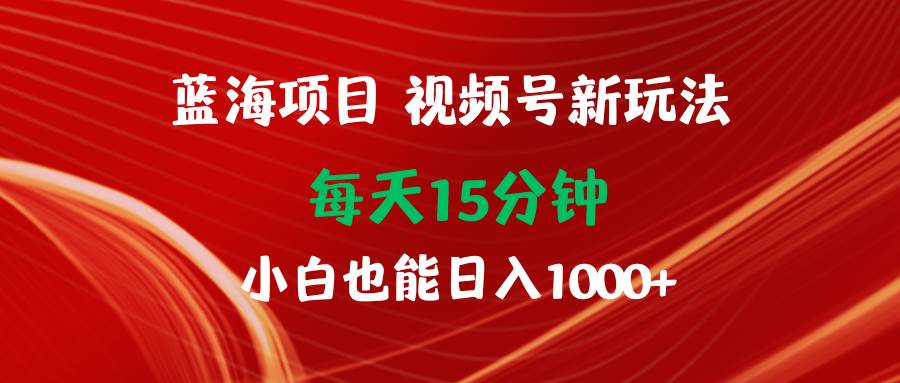 （9813期）蓝海项目视频号新玩法 每天15分钟 小白也能日入1000+-悟空知识星球