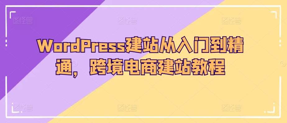 WordPress建站从入门到精通，跨境电商建站教程-悟空知识星球