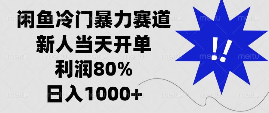 （13660期）闲鱼冷门暴力赛道，新人当天开单，利润80%，日入1000+-悟空知识星球