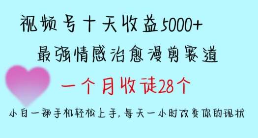十天收益5000+，多平台捞金，视频号情感治愈漫剪，一个月收徒28个，小白一部手机轻松上手【揭秘】-悟空知识星球