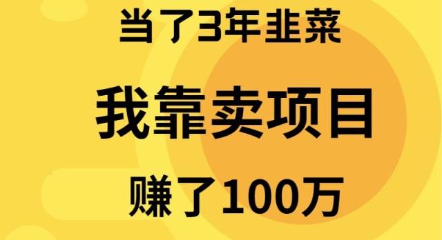 (9100期)当了3年韭菜,我靠卖项目赚了100万-悟空知识星球