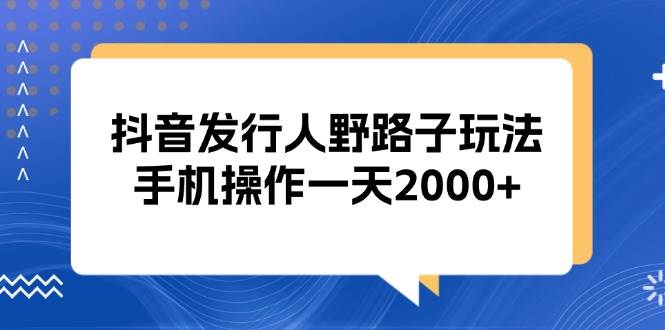 （13220期）抖音发行人野路子玩法，手机操作一天2000+-悟空知识星球