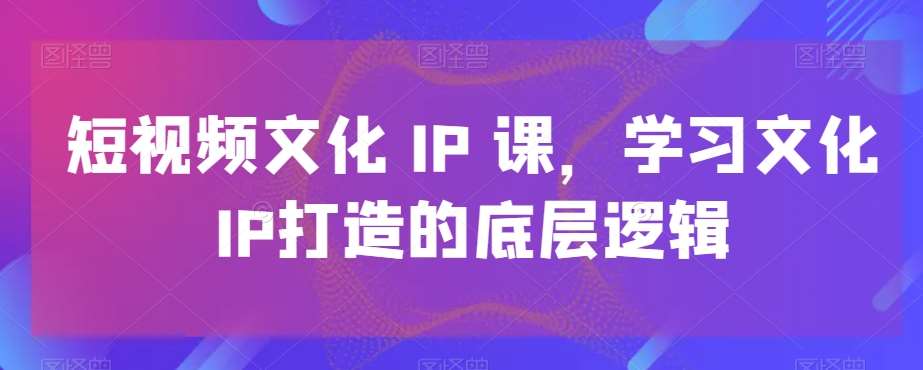 短视频文化IP课，学习文化IP打造的底层逻辑-悟空知识星球