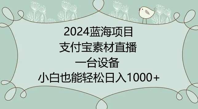 2024年蓝海项目，支付宝素材直播，无需出境，小白也能日入1000+ ，实操教程【揭秘】-悟空知识星球