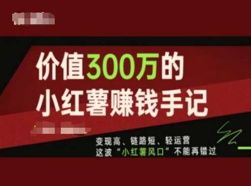 价值300万的小红书赚钱手记，变现高、链路短、轻运营，这波“小红薯风口”不能再错过-悟空知识星球