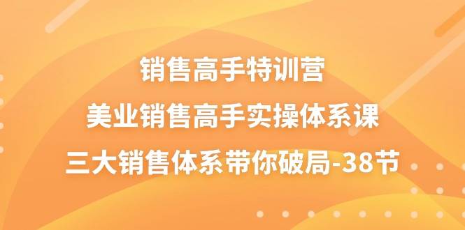 销售高手特训营，美业销售高手实操体系课，三大销售体系带你破局（38节）-悟空知识星球