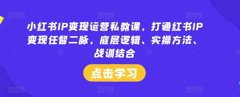 小红书IP变现运营私教课，打通红书IP变现任督二脉，底层逻辑、实操方法、战训结合-悟空知识星球