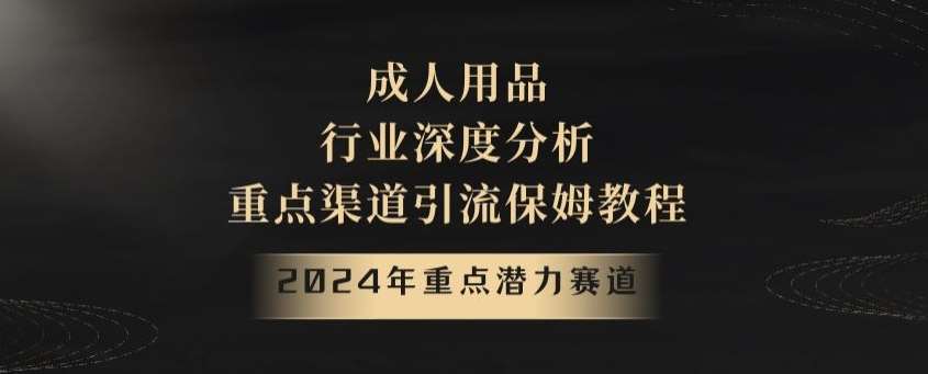 2024年重点潜力赛道，成人用品行业深度分析，重点渠道引流保姆教程【揭秘】-悟空知识星球