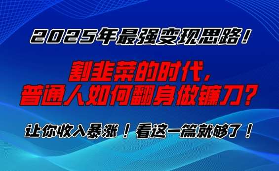 2025年最强变现思路，割韭菜的时代， 普通人如何翻身做镰刀？【揭秘】-悟空知识星球