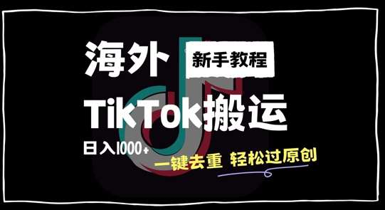 2024最新海外TikTok搬运玩法，一键去重轻松过原创，新手无经验也能日入1k【揭秘】-悟空知识星球