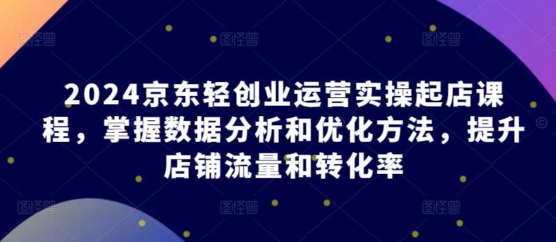 2024京东轻创业运营实操起店课程，掌握数据分析和优化方法，提升店铺流量和转化率-悟空知识星球