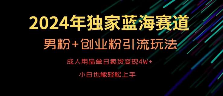 2024年独家蓝海赛道,成人用品单日卖货变现4W+,男粉+创业粉引流玩法,不愁搞不到流量【揭秘】-悟空知识星球