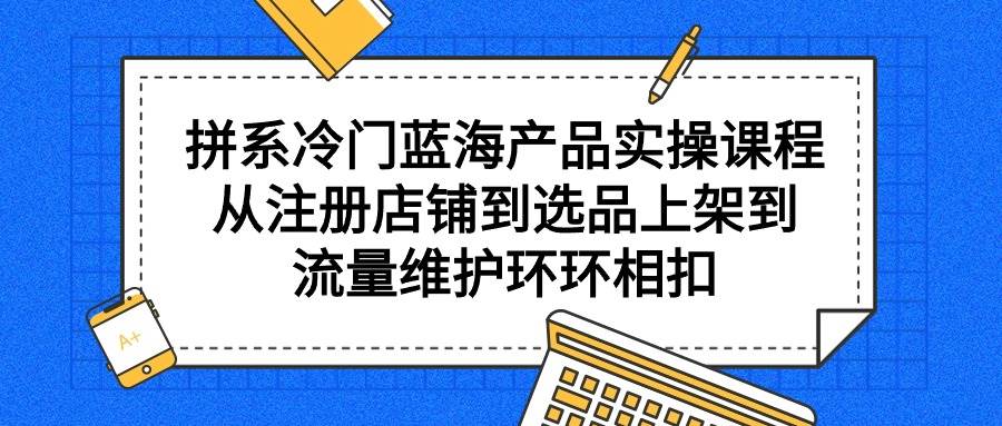 （9527期）拼系冷门蓝海产品实操课程，从注册店铺到选品上架到流量维护环环相扣-悟空知识星球