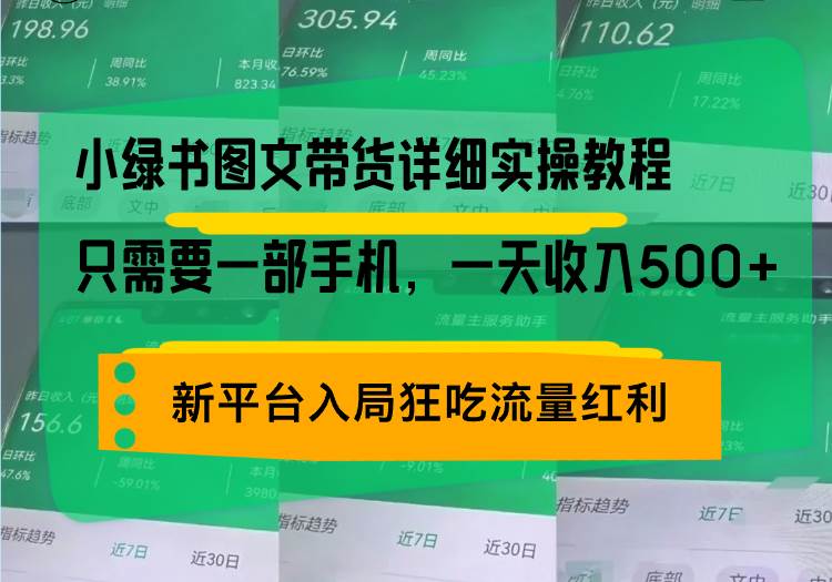 （13509期）小绿书图文带货详细实操教程，只需要一部手机，一天收入500+，轻松变现-悟空知识星球