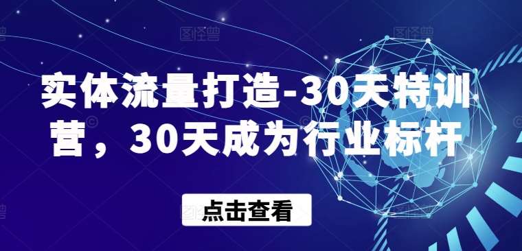 实体流量打造-30天特训营，30天成为行业标杆-悟空知识星球