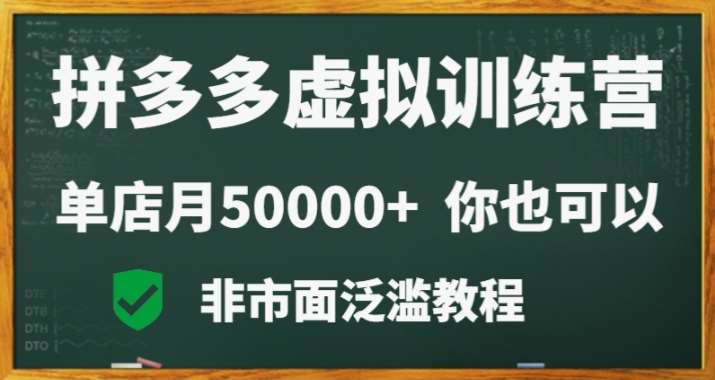 拼多多虚拟电商训练营月入30000+你也行，暴利稳定长久，副业首选-悟空知识星球