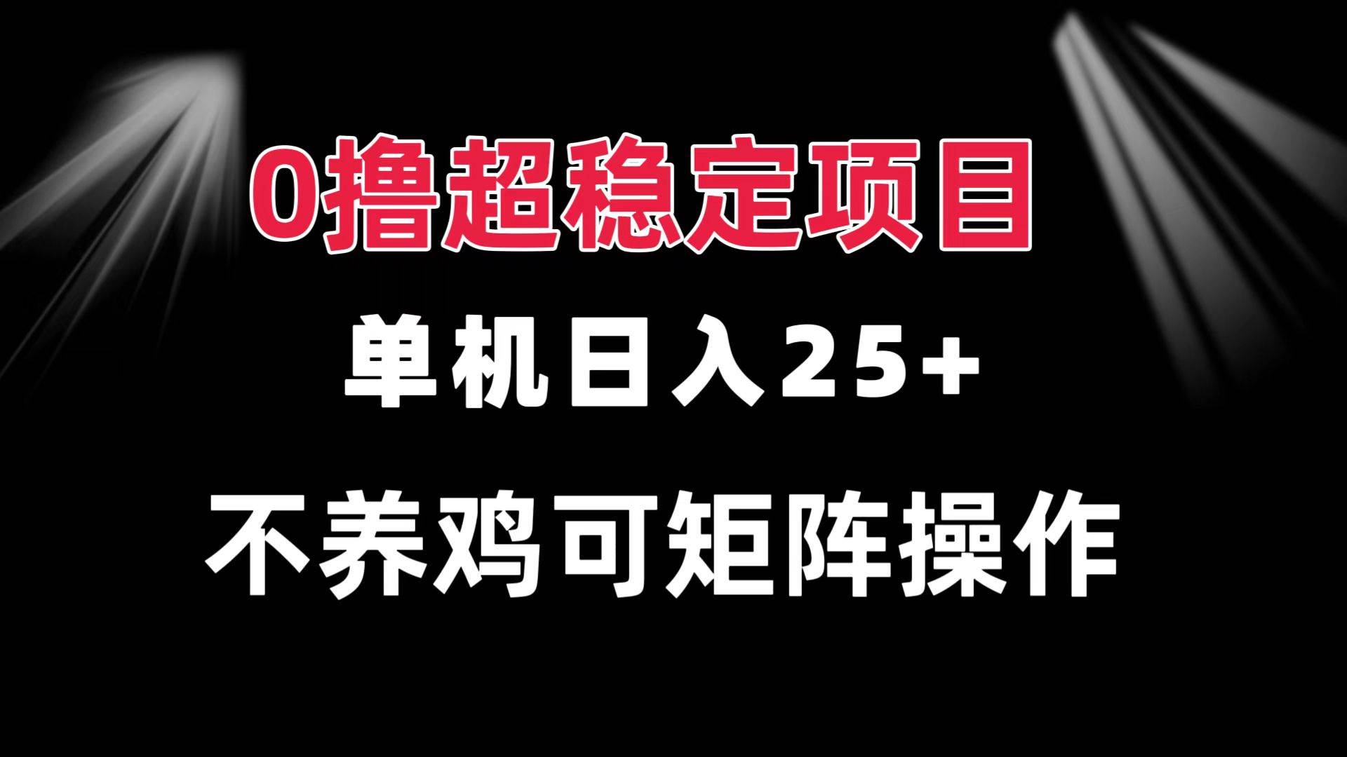 （13355期）0撸项目 单机日入25+ 可批量操作 无需养鸡 长期稳定 做了就有-悟空知识星球