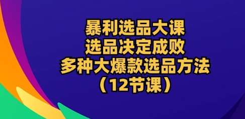 暴利选品大课：选品决定成败，教你多种大爆款选品方法(12节课)-悟空知识星球