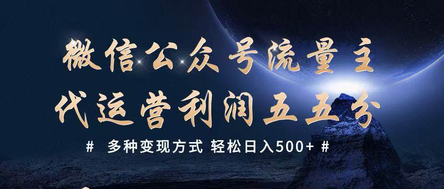 公众号流量主代运营 多种变现方式 轻松日入500+-悟空知识星球