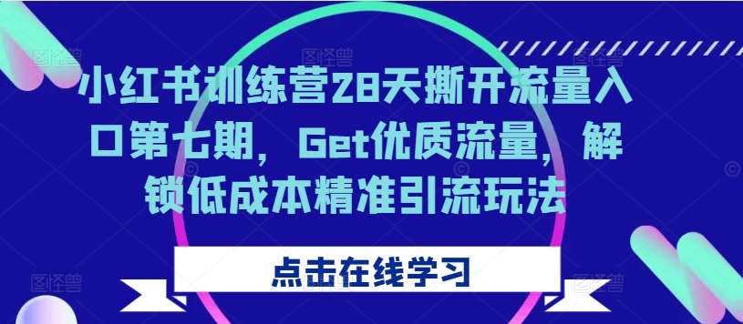 小红书训练营28天撕开流量入口第七期，Get优质流量，解锁低成本精准引流玩法-悟空知识星球
