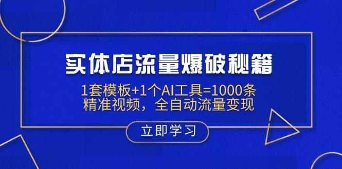 实体店流量爆破秘籍：1套模板+1个AI工具=1000条精准视频，全自动流量变现-悟空知识星球