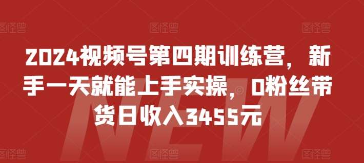 2024视频号第四期训练营，新手一天就能上手实操，0粉丝带货日收入3455元-悟空知识星球