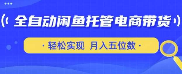 全自动闲鱼托管式电商带货，只需一部安卓手机和一个闲鱼号，轻松实现月入五位数【揭秘】-悟空知识星球