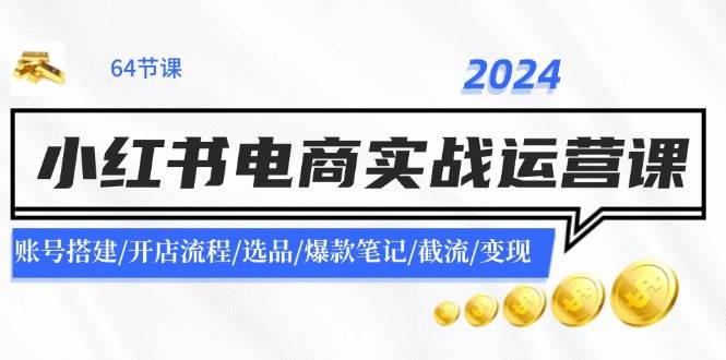 （11827期）2024小红书电商实战运营课：账号搭建/开店流程/选品/爆款笔记/截流/变现-悟空知识星球