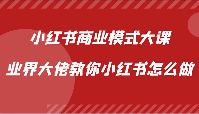 小红书商业模式大课，业界大佬教你小红书怎么做【视频课】-悟空知识星球