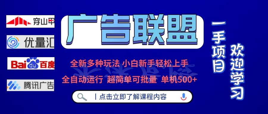 （13258期）广告联盟 全新多种玩法 单机500+  全自动运行  可批量运行-悟空知识星球