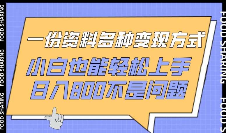 一份资料多种变现方式，小白也能轻松上手，日入800不是问题【揭秘】-悟空知识星球