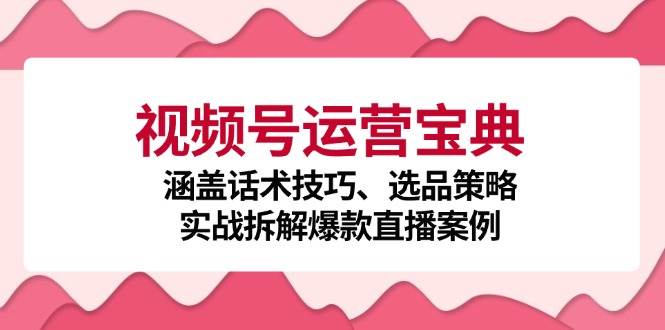 视频号运营宝典：涵盖话术技巧、选品策略、实战拆解爆款直播案例-悟空知识星球
