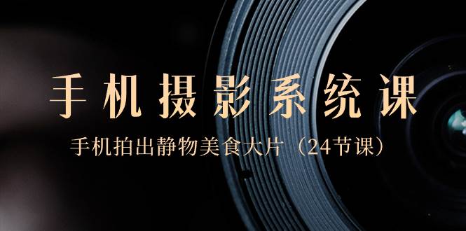 （8671期）0基础-手机摄影系统课，手机拍出静物美食大片（24节课）-悟空知识星球