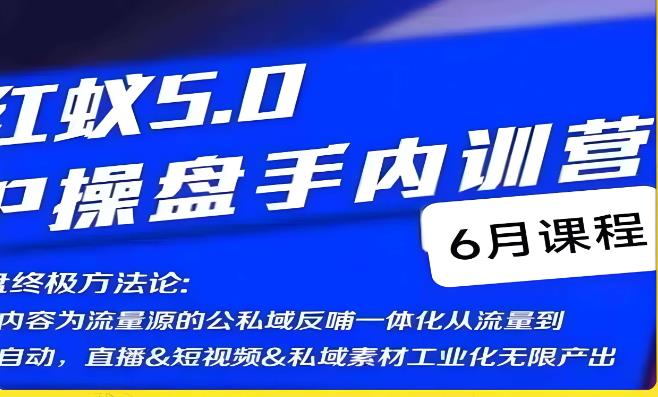 红蚁5.0IP操盘手内训营，IP操盘终极方法论-悟空知识星球