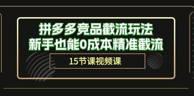 （10301期）拼多多竞品截流玩法，新手也能0成本精准截流（15节课）-悟空知识星球