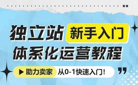 独立站新手入门体系化运营教程，助力独立站卖家从0-1快速入门!-悟空知识星球