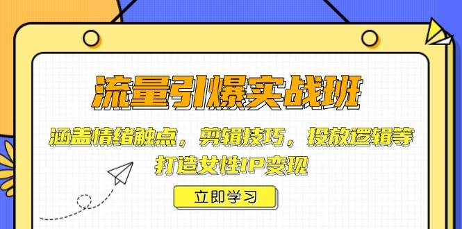 （14008期）流量引爆实战班，涵盖情绪触点，剪辑技巧，投放逻辑等，打造女性IP变现-悟空知识星球