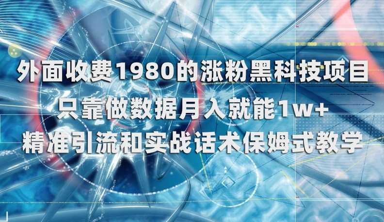 外面收费1980的涨粉黑科技项目,只靠做数据月入就能1w+【揭秘】-悟空知识星球