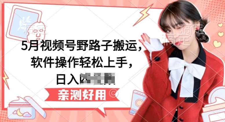 5月视频号野路子搬运，软件操作轻松上手，日入三位数【揭秘】-悟空知识星球