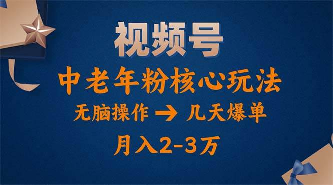 (11288期)视频号火爆玩法,高端中老年粉核心打法,无脑操作,一天十分钟,月入两万-悟空知识星球