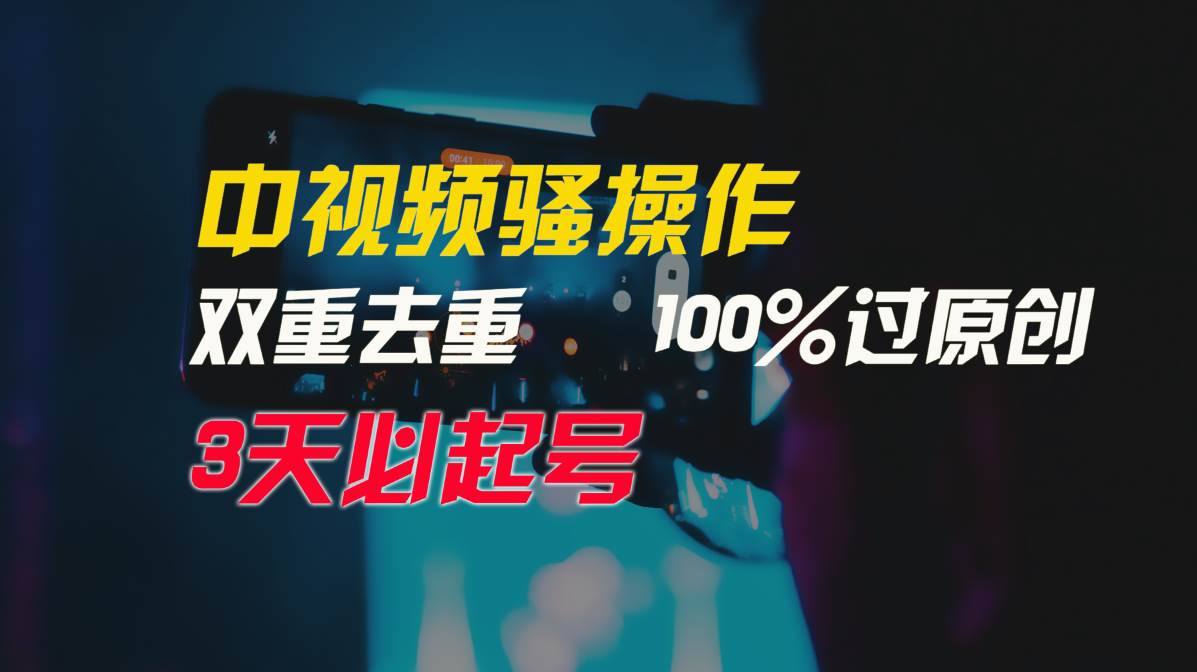 中视频骚操作，双重去重100%过原创，3天比必起号，简单无脑，月入3W+-悟空知识星球