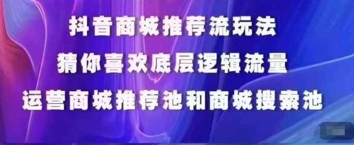抖音商城运营课程，猜你喜欢入池商城搜索商城推荐人群标签覆盖-悟空知识星球