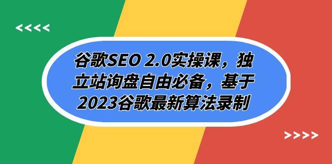 （7708期）谷歌SEO 2.0实操课，独立站询盘自由必备，基于2023谷歌最新算法录制（94节-悟空知识星球