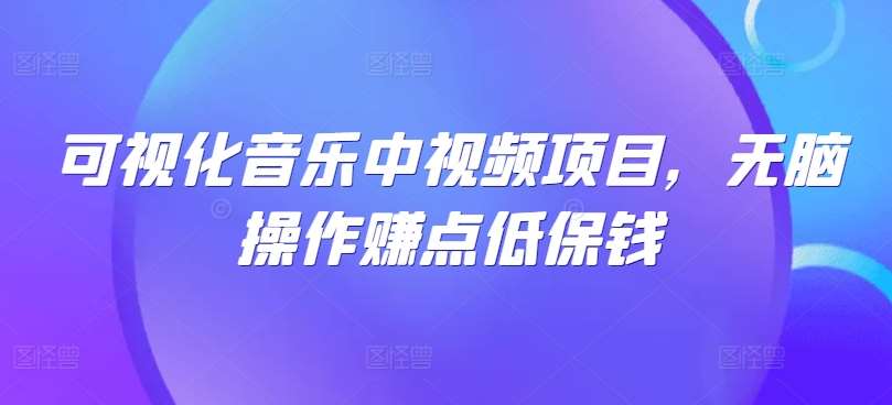 可视化音乐中视频项目，无脑操作赚点低保钱-悟空知识星球