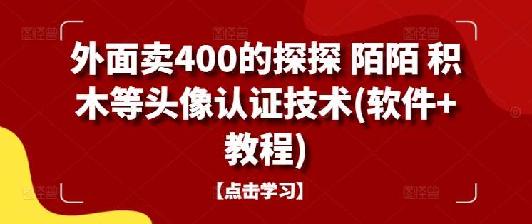 外面卖400的探探 陌陌 积木等头像认证技术(软件+教程)-悟空知识星球