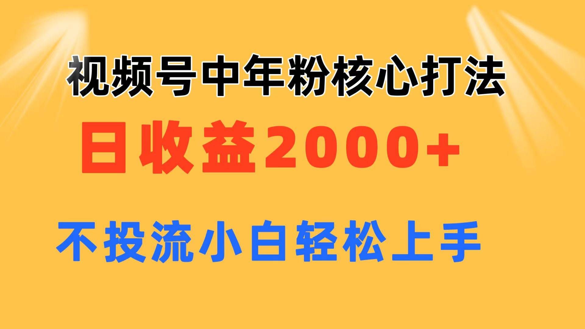 （11205期）视频号中年粉核心玩法 日收益2000+ 不投流小白轻松上手-悟空知识星球