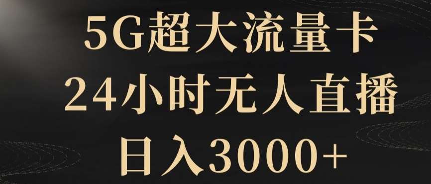 5G超大流量卡，24小时无人直播，日入3000+【揭秘】-悟空知识星球