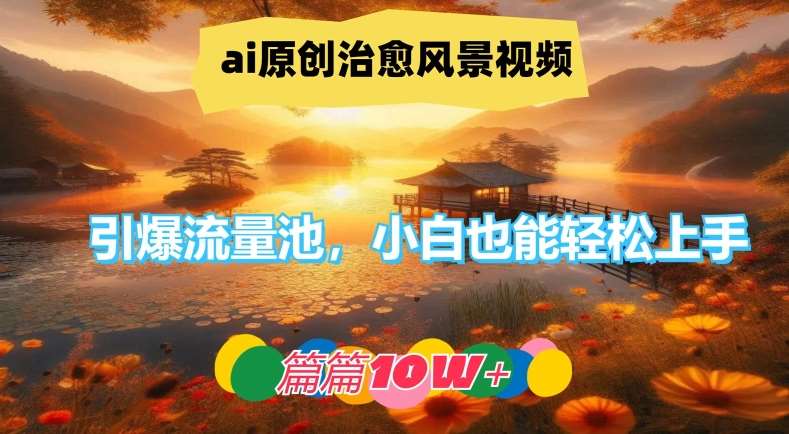 ai原创治愈风景视频，引爆流量池，小白也能轻松上手，篇篇10w+【揭秘】-悟空知识星球