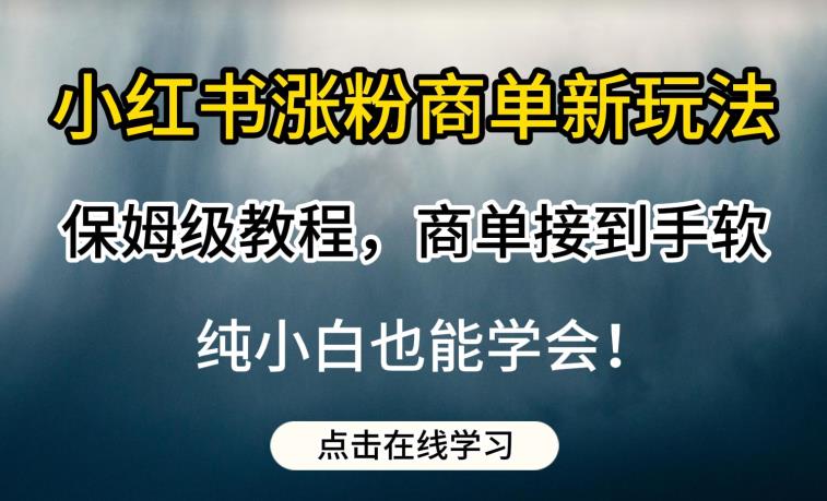 小红书涨粉商单新玩法，保姆级教程，商单接到手软，纯小白也能学会【揭秘】-悟空知识星球