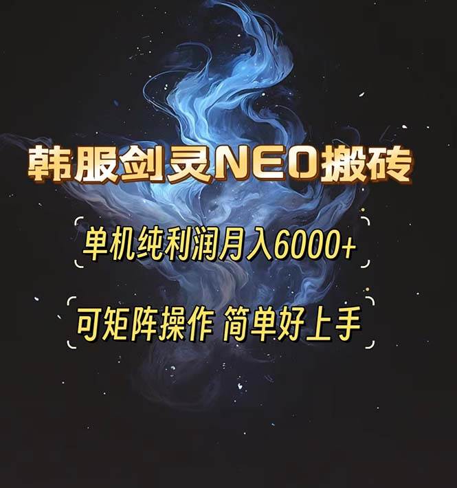 （13435期）韩服剑灵NEO搬砖攻略，单机纯利润月入6000+ 可矩阵操作，简单好上手。-悟空知识星球